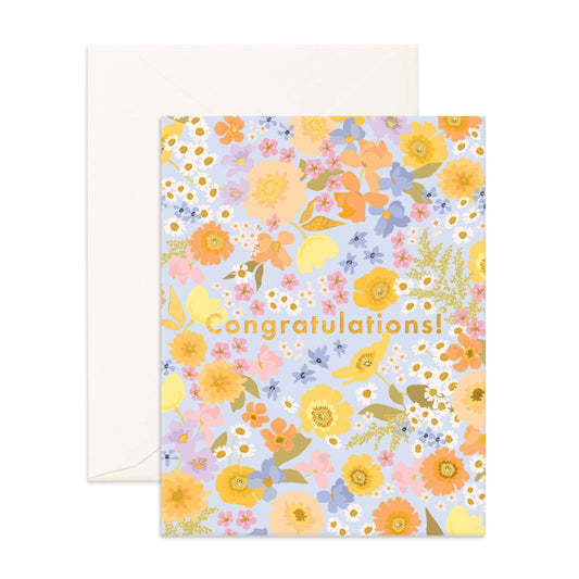 Fox & Fallow - Congratulations Floralscape Greeting Card
