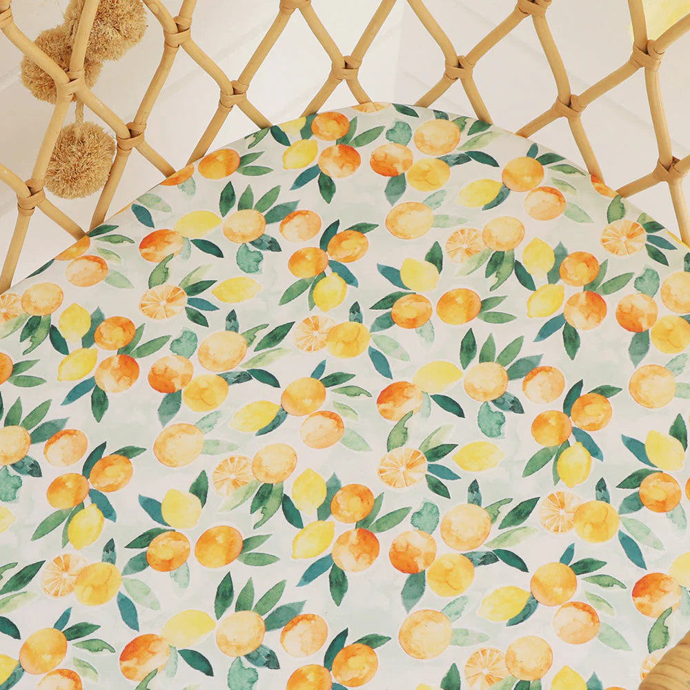 Snuggle Hunny - Citrus Squeeze Organic Bassinet Sheet / Change Pad Cover