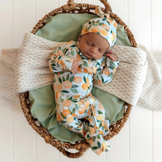 Snuggle Hunny - Citrus Squeeze Organic Snugglesuit Convertible Romper