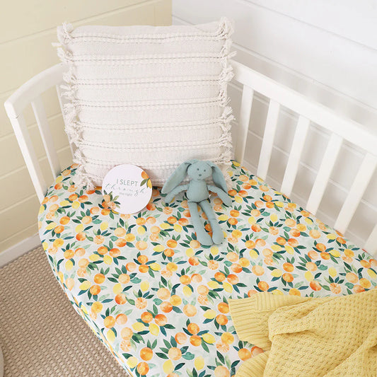 Snuggle Hunny - Citrus Squeeze Organic Fitted Cot Sheet