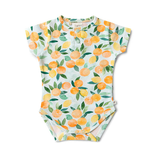Snuggle Hunny - Citrus Squeeze Short Sleeve Organic Bodysuit