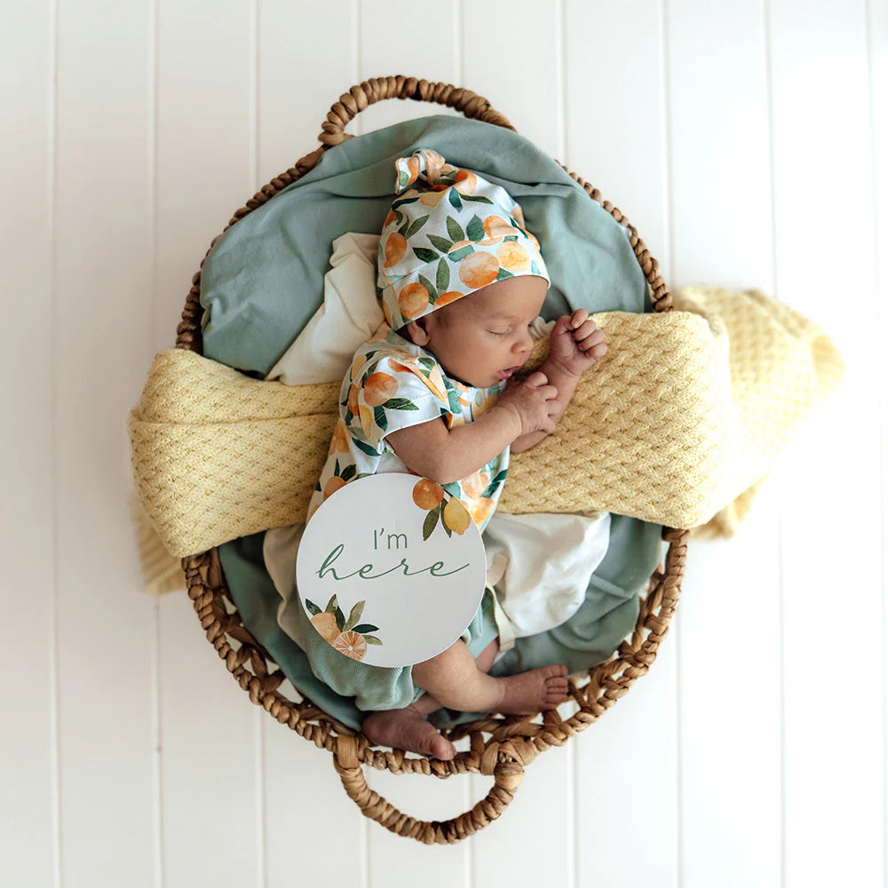 Snuggle Hunny - Citrus Squeeze & Peach Reversible Milestone Cards