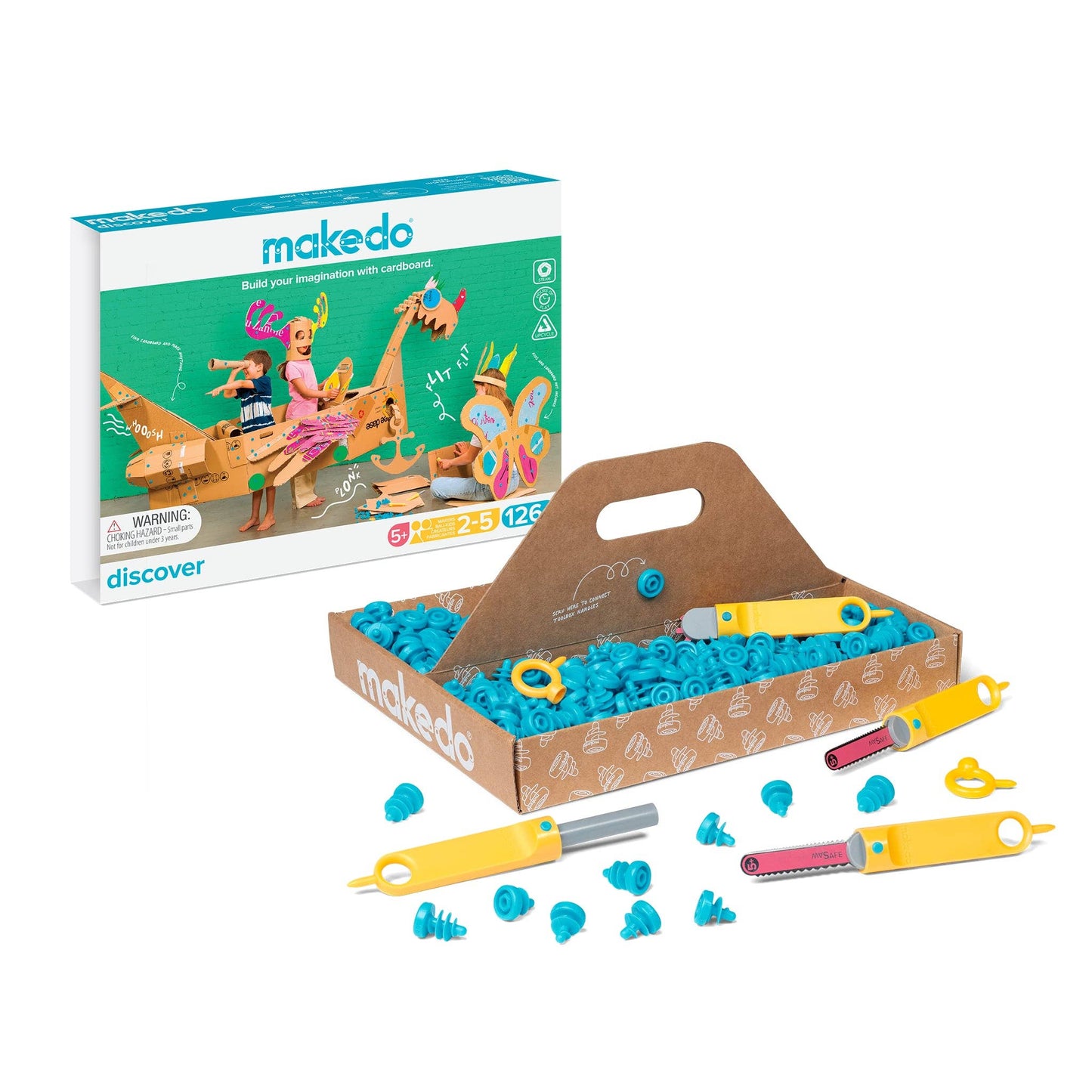 Makedo Australia - Discover Kit | Makedo Cardboard Construction for 2-5 Makers