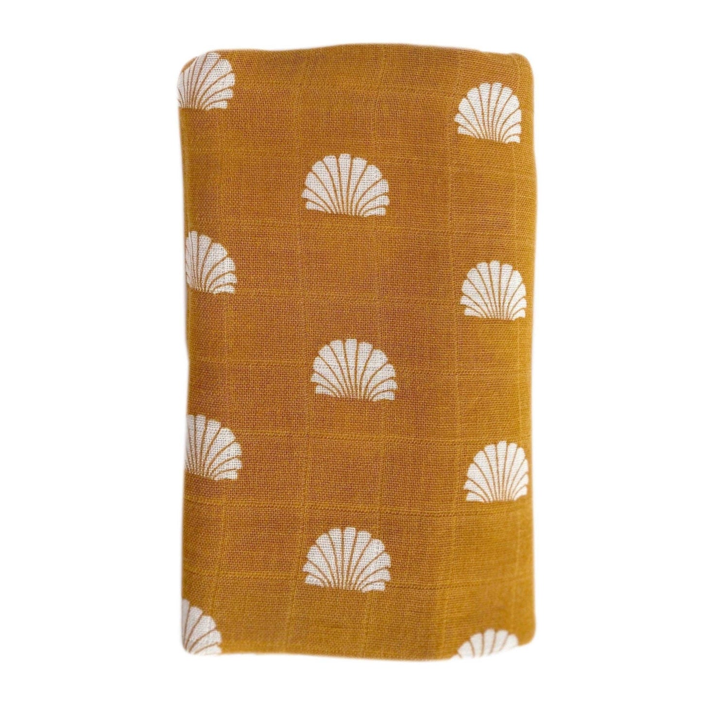 Bamboo + Cotton Muslin Swaddle Wrap | Ginger Shell