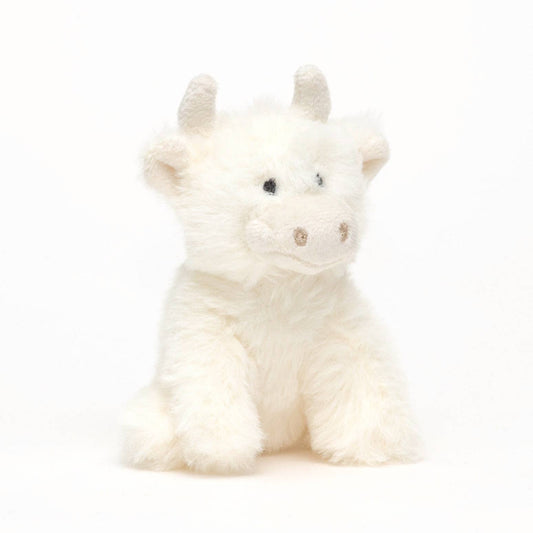 Scottish Highland Cow Soft Plush Toy Mini Cream -13CM