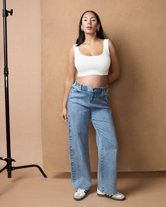 Soon Maternity - Relaxed Wide Leg Maternity Jeans