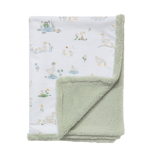 Living Textiles - Organic Jersey Sherpa Blanket - Goosey Goosey