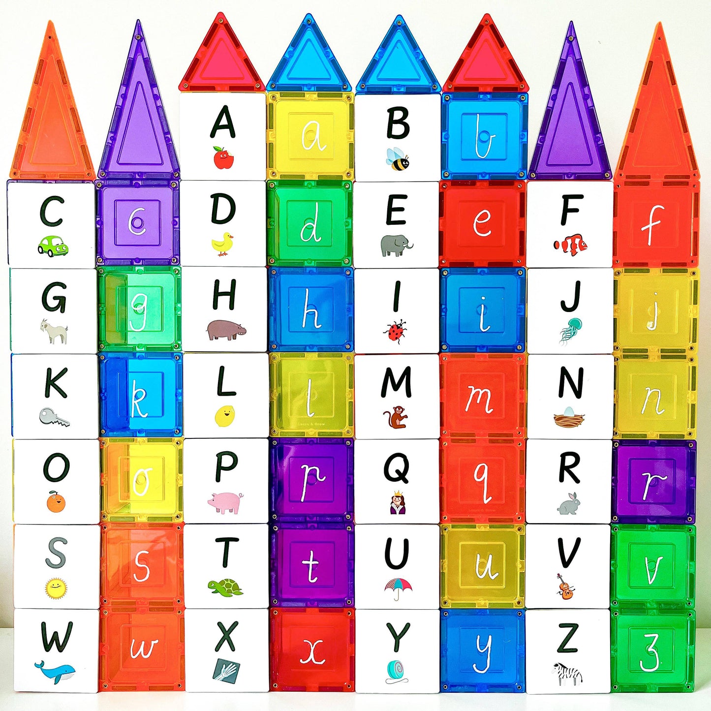 Learn and Grow Toys - Learn & Grow Magnetic Tile Topper - Alphabet Upper Case Pack