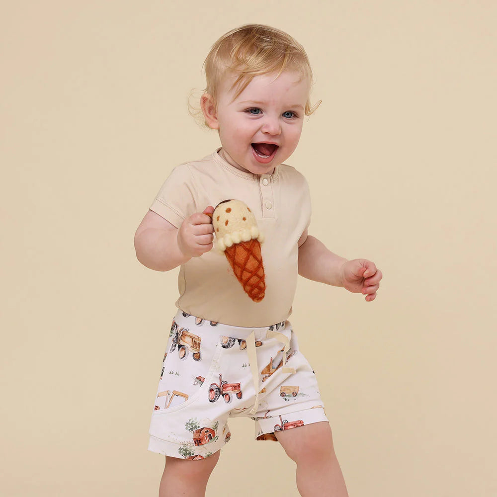 Snuggle Hunny - Diggers & Tractors Organic Shorts