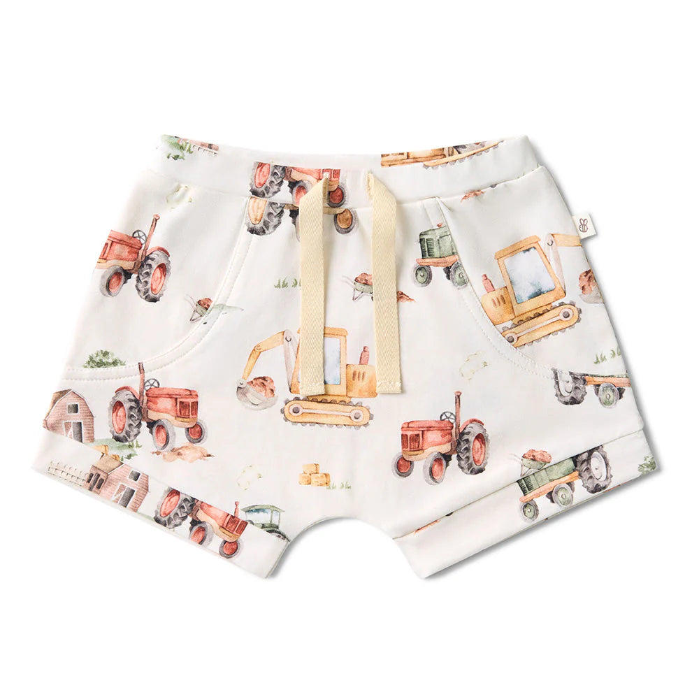 Snuggle Hunny - Diggers & Tractors Organic Shorts
