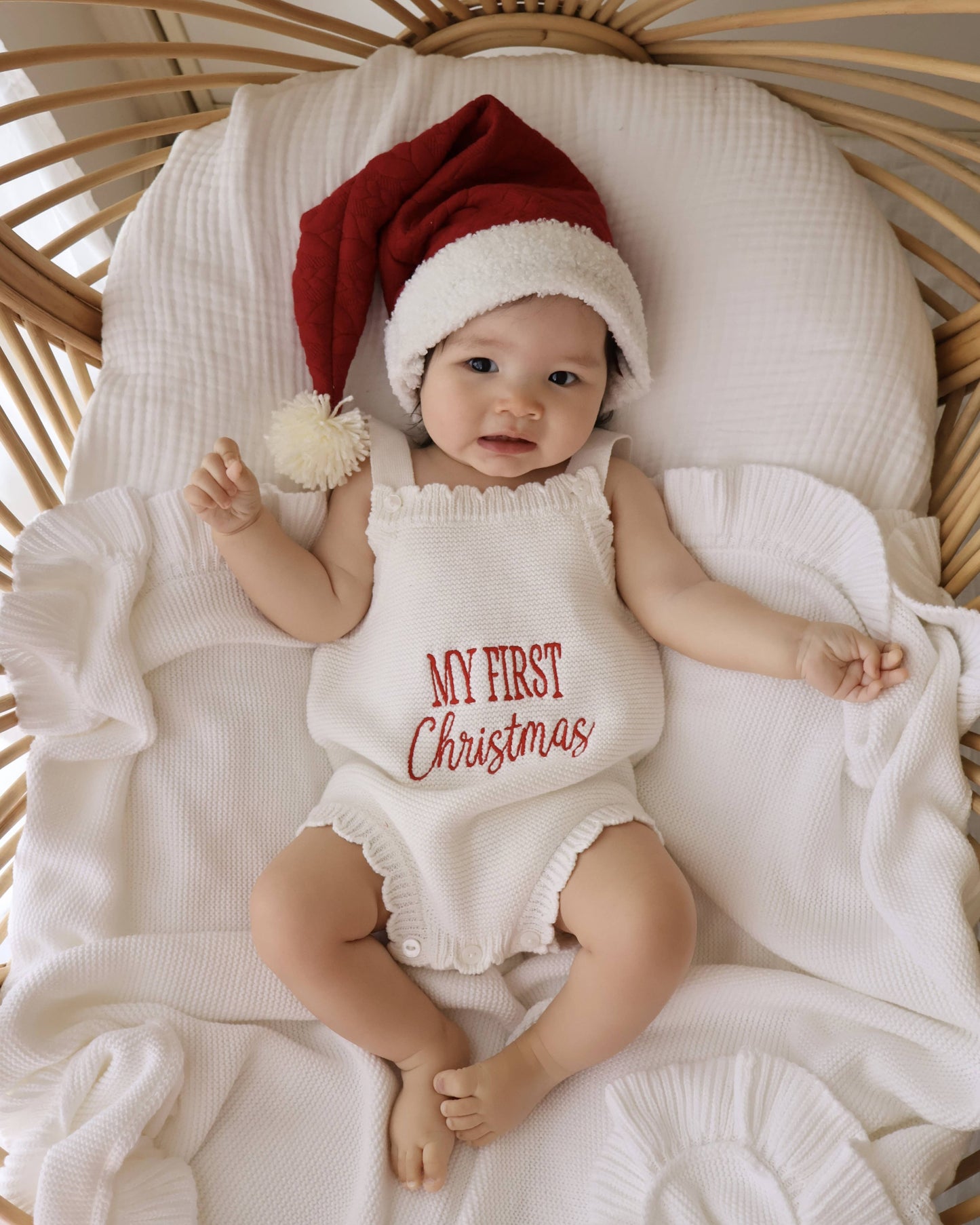 Elke & Indigo - My First Christmas Romper - Scallop Edge