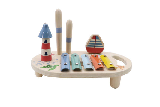 ToysLink - Wooden Nautical Lighthouse Musical Table