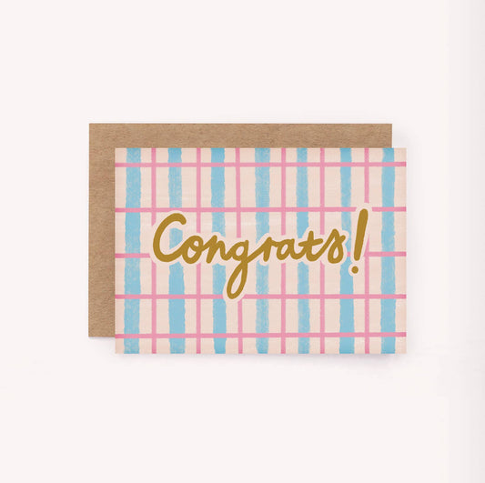 Lauren Sissons Studio - Congrats Pattern Mini Card - Cute Celebration Fun Greeting