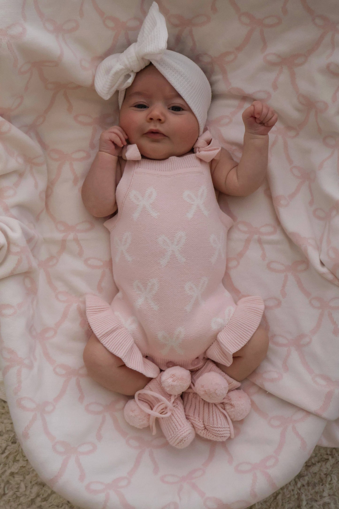 Petite + Co - SUMMER BOW FRILL ROMPER | BABY PINK