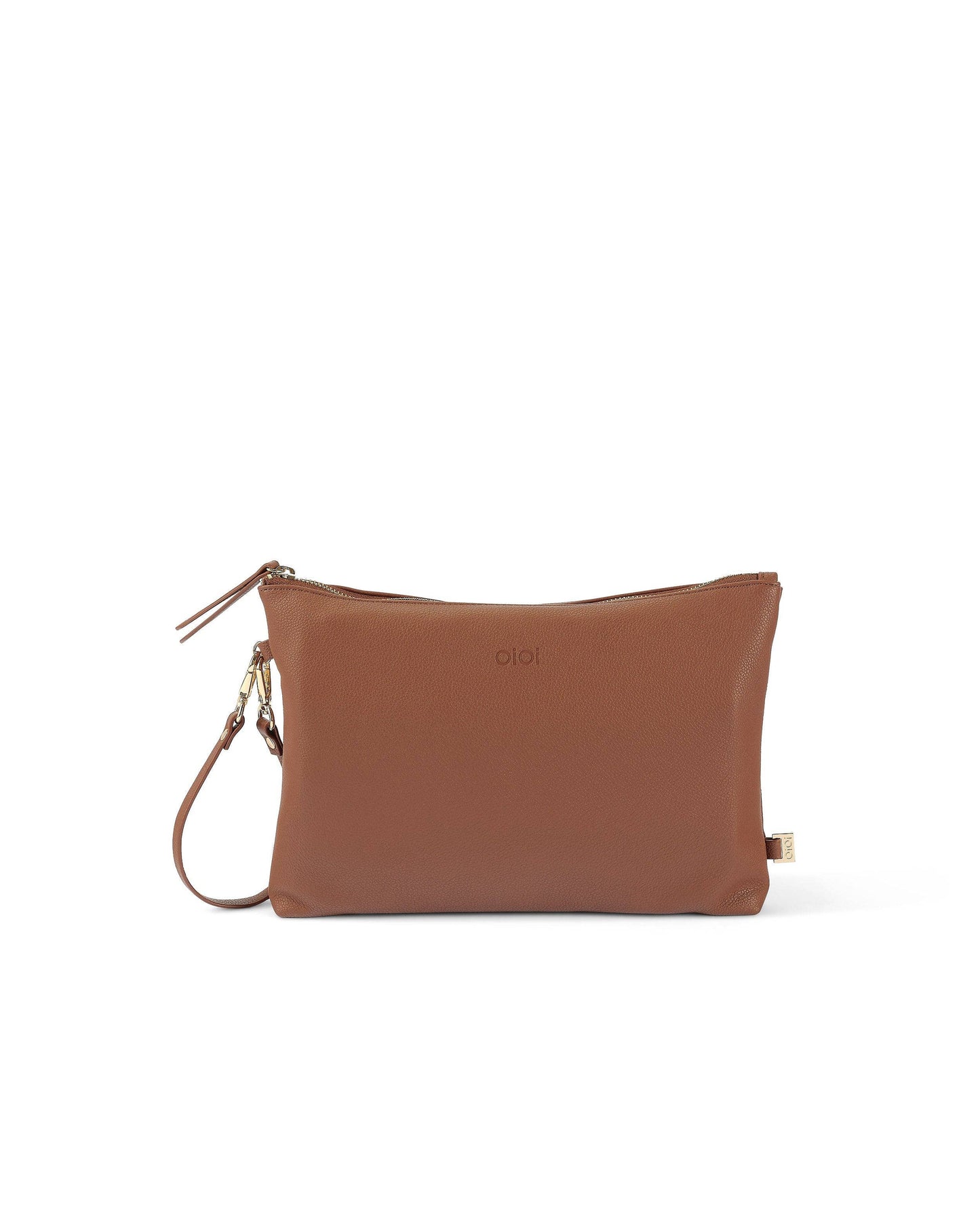 OiOi - Nappy Changing Pouch - Chestnut Brown Vegan Leather