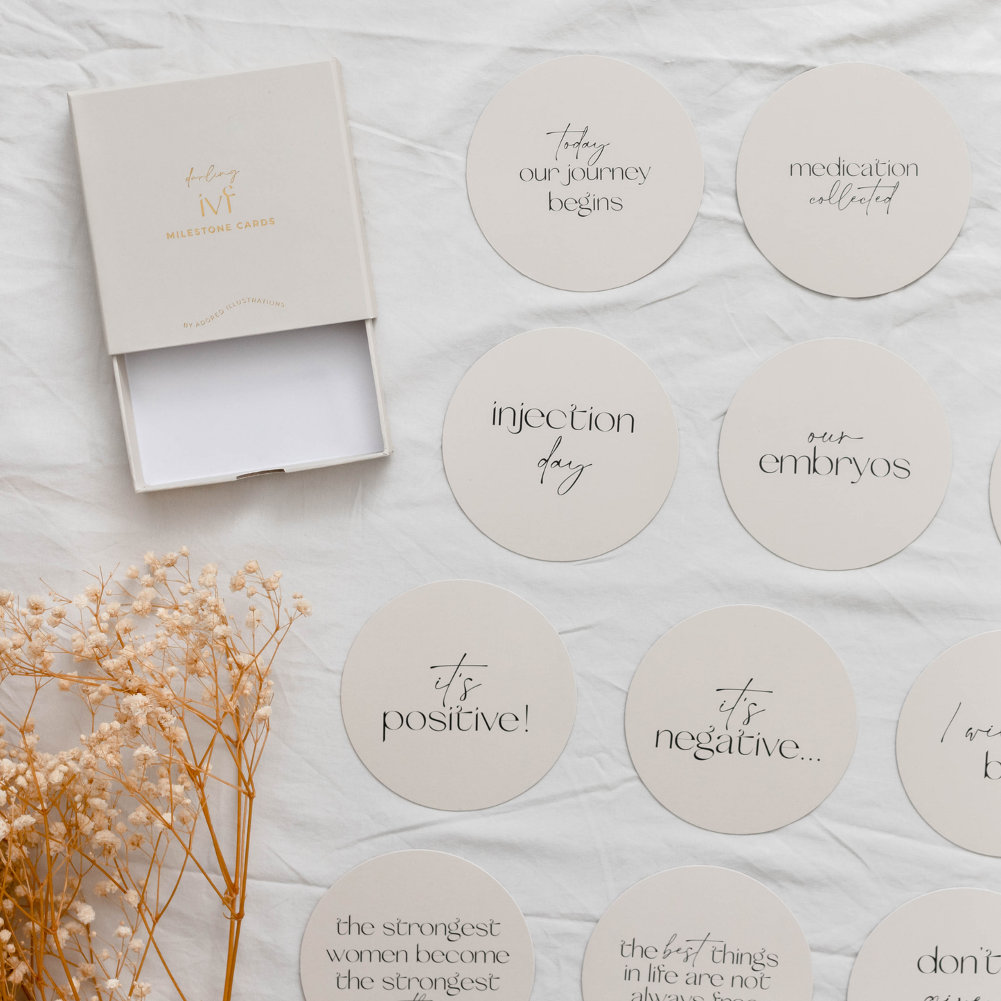 Adored Illustrations - Darling IVF  Milestone Cards