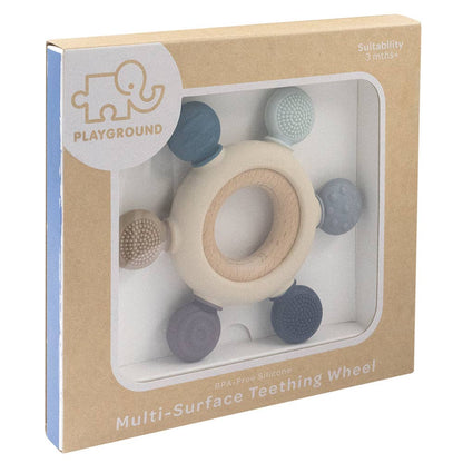 Living Textiles - Multi-Surface Teething Wheel - Steel Blue
