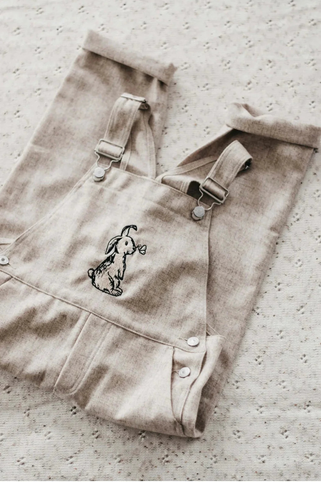 Bencer and Hazelnut - Easter Linen Overalls