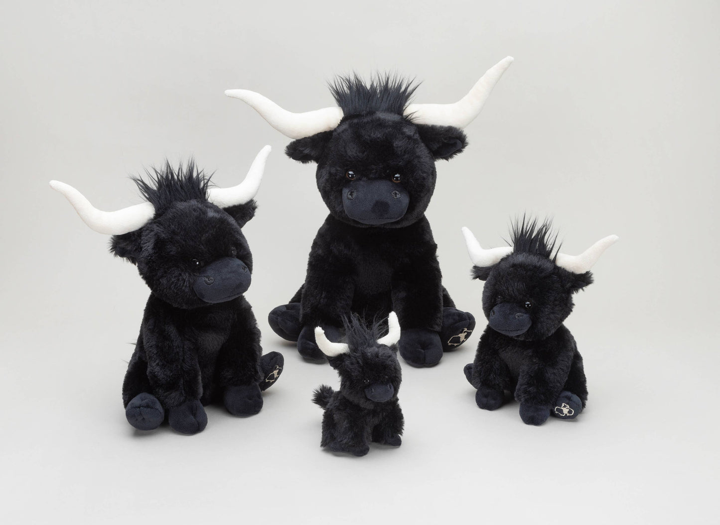 Longhorn Black Highland Cow 18cm Soft Plush Toy