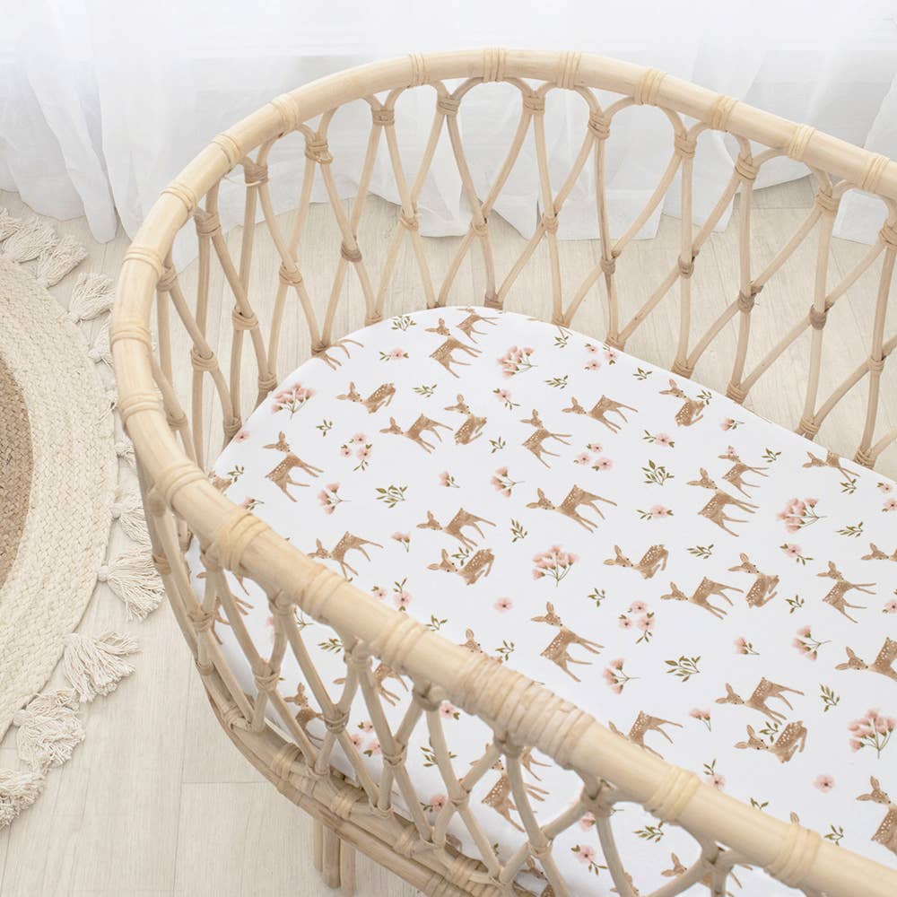 2pk Jersey Bassinet Fitted Sheet - Sophia's Garden