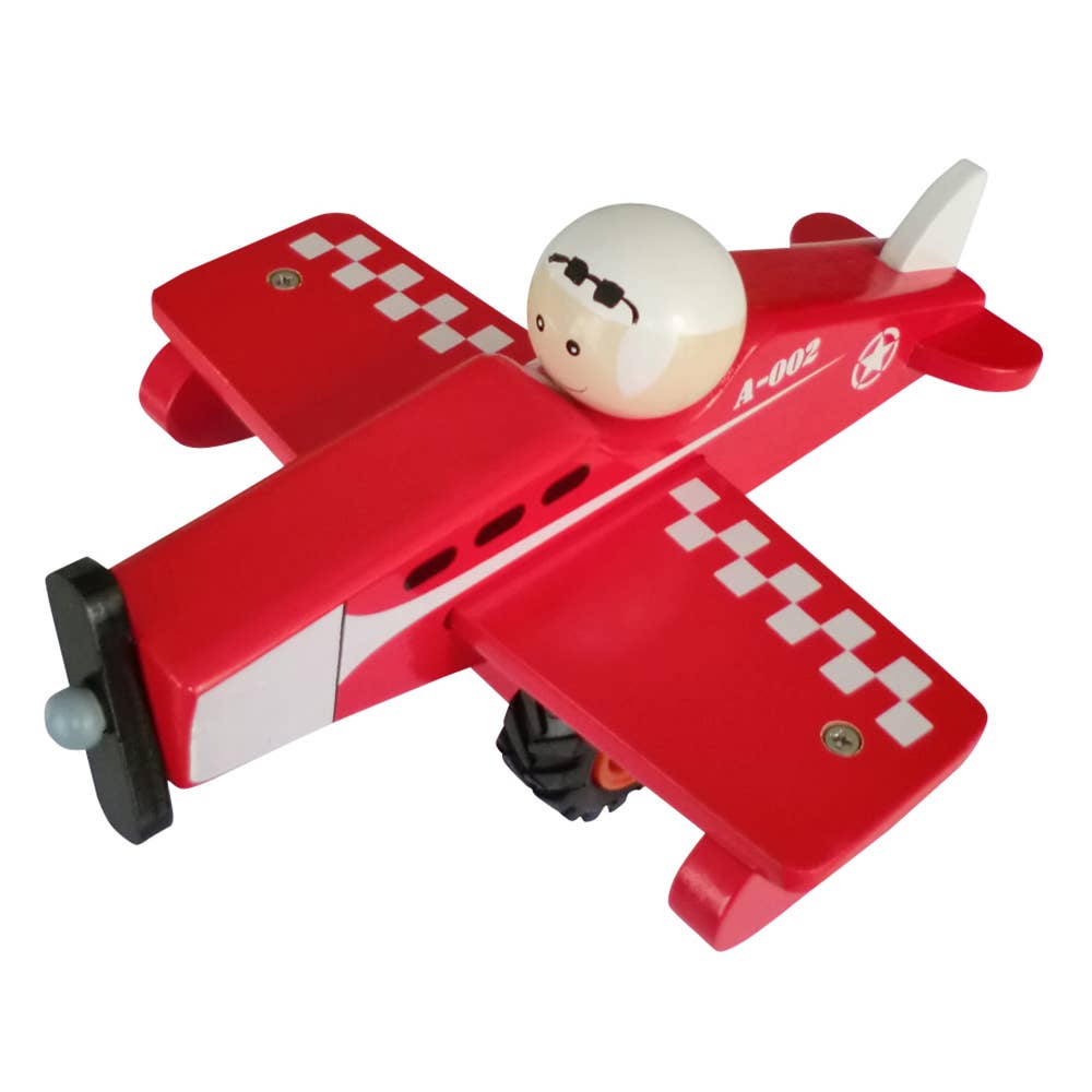 Wooden Airplane-Red