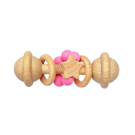 OB Designs Australia - Hot Pink | Wooden Rattle Toy