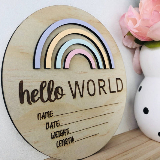 Timber Tinkers - Hello World Rainbow Painted Pastels