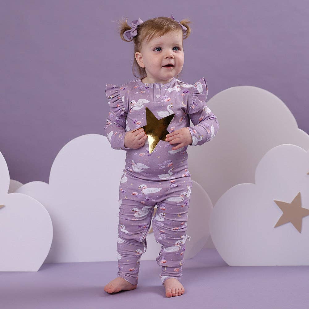 Snuggle Hunny - Swan Lake Organic Growsuit with Frill