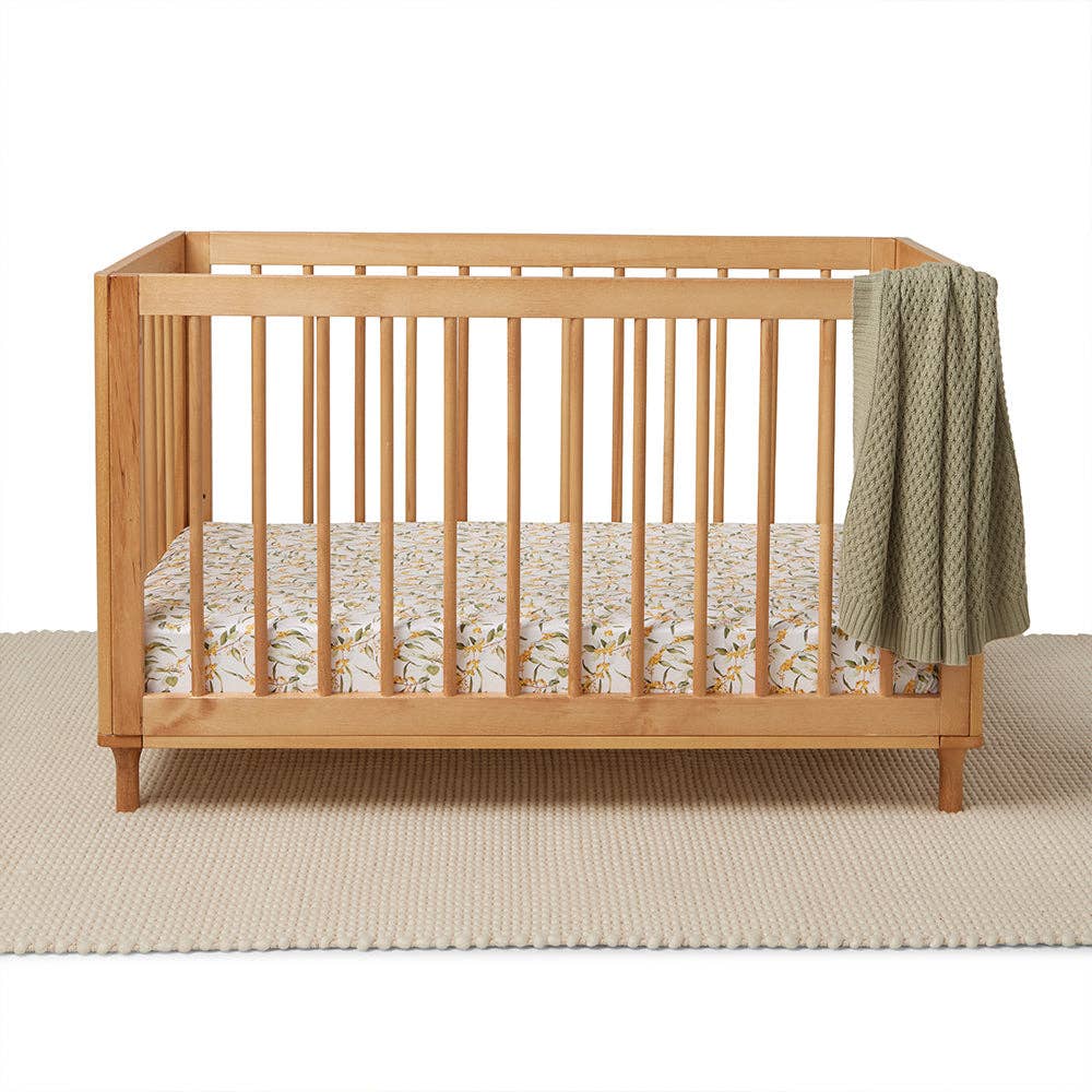 Snuggle Hunny - Golden Wattle Organic Fitted Cot Sheet