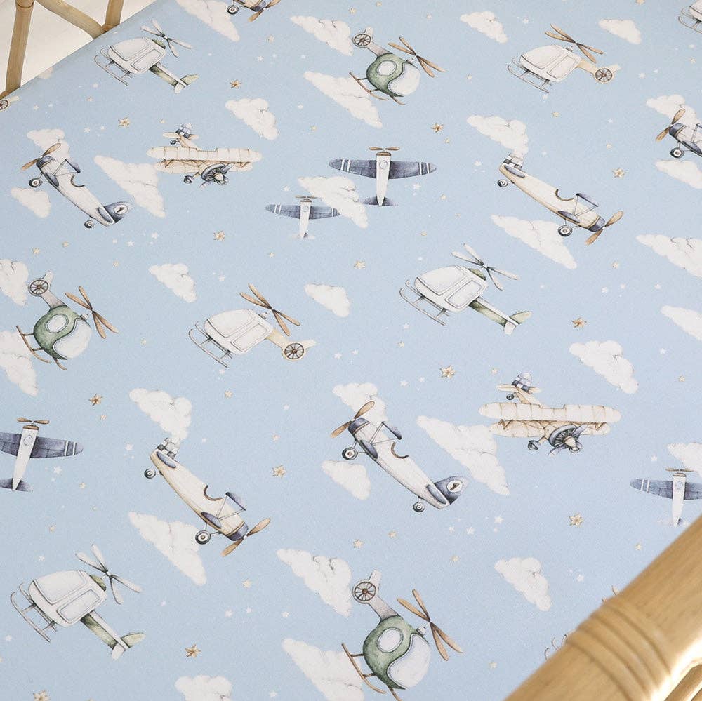 Snuggle Hunny - Taking Flight Organic Bassinet Sheet / Change Pad Cover