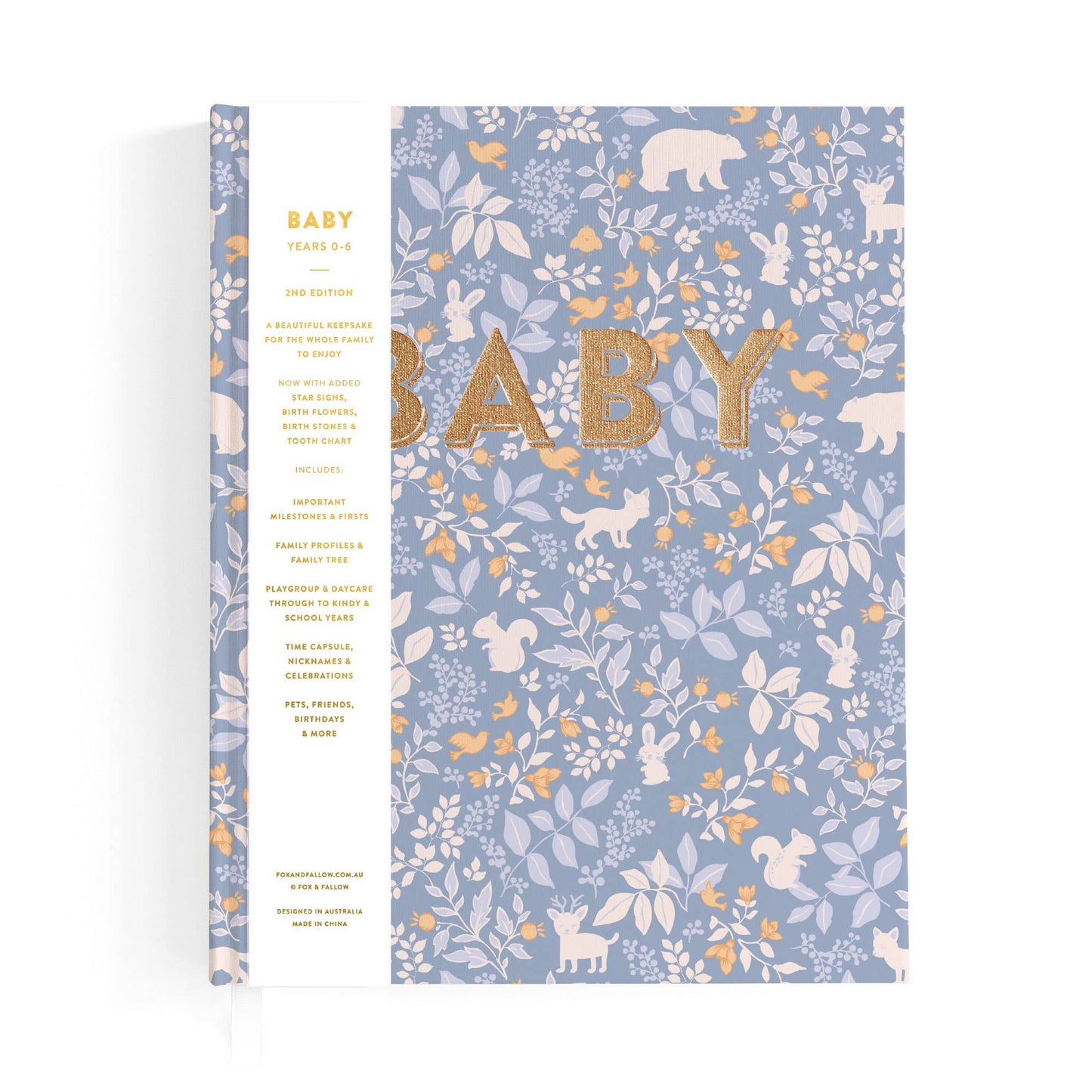 Fox & Fallow - Baby Book Forest Friends Cornflower