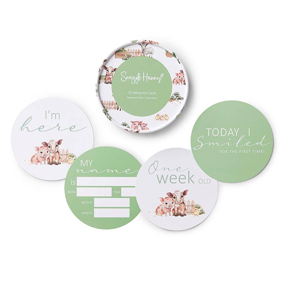 Snuggle Hunny - Farm & Mint Reversible Milestone Cards