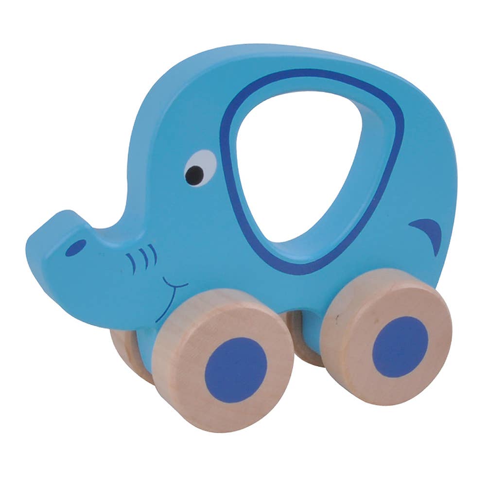 ToysLink - Wooden Wheelie Elephant Toy for Toddlers