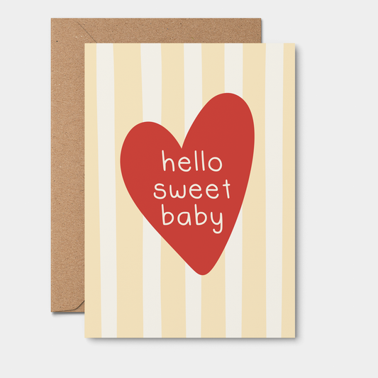 From Rosalie - Hello Sweet Baby Card | Newborn Card | Baby Shower Card