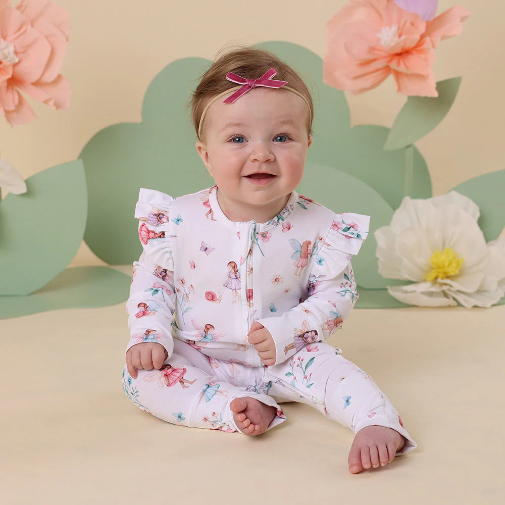Snuggle Hunny - Fairy Garden Organic Snugglesuit Convertible Romper