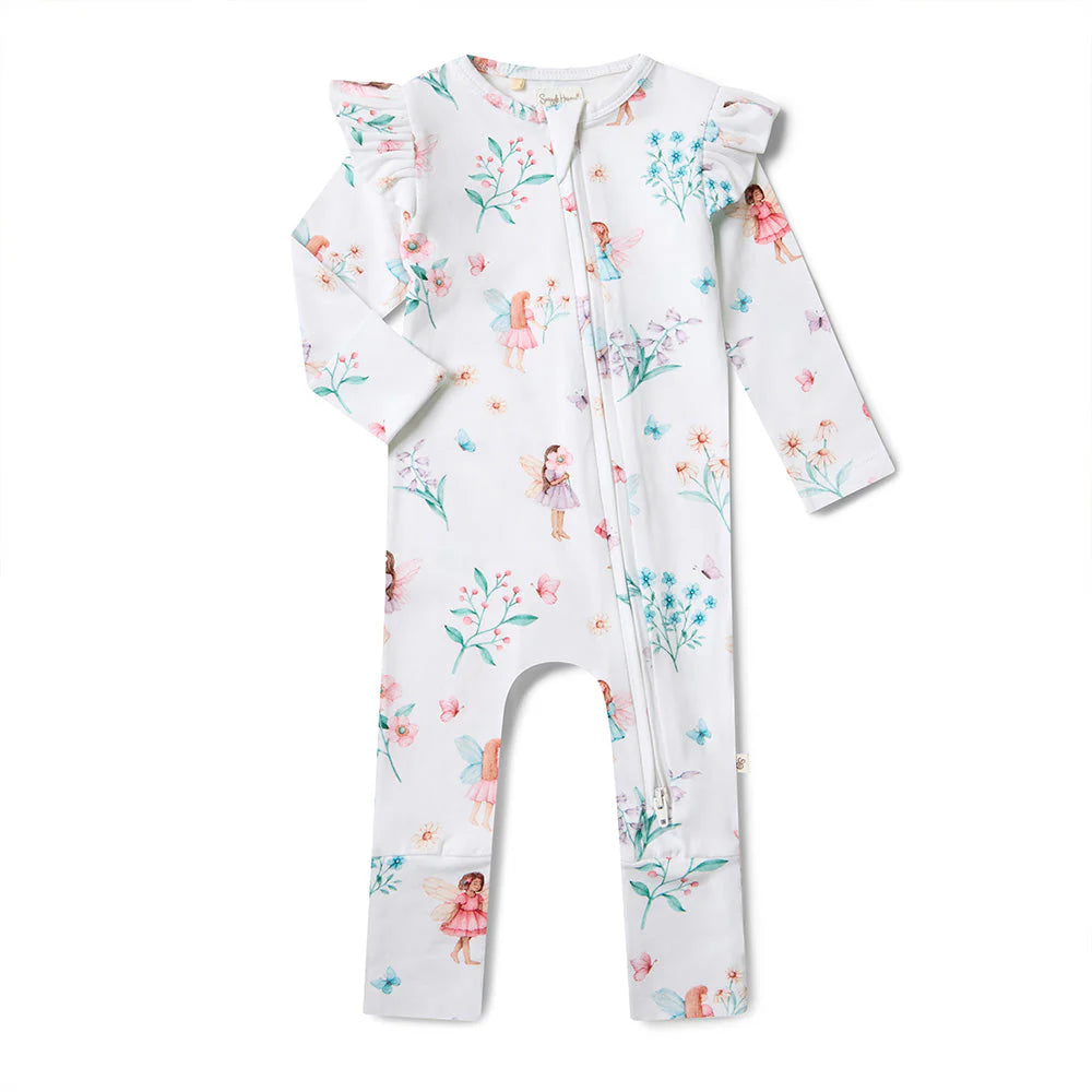 Snuggle Hunny - Fairy Garden Organic Snugglesuit Convertible Romper