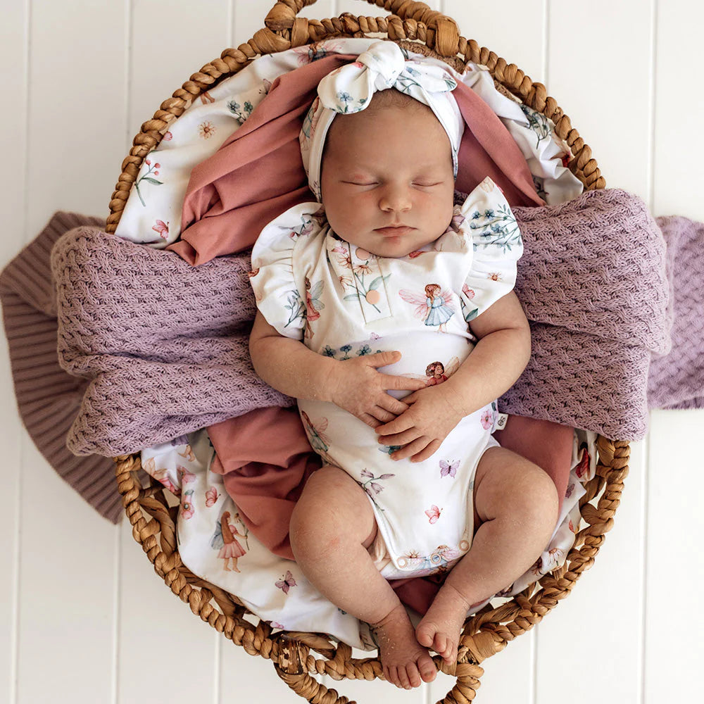 Snuggle Hunny - Fairy Garden Short Sleeve Organic Bodysuit with Frill