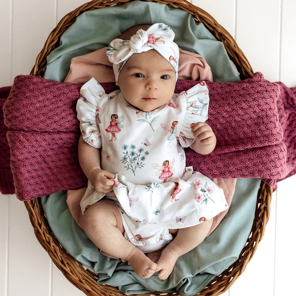 Snuggle Hunny - Fairy Garden Short Sleeve Organic Dress