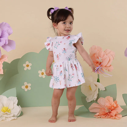 Snuggle Hunny - Fairy Garden Short Sleeve Organic Dress