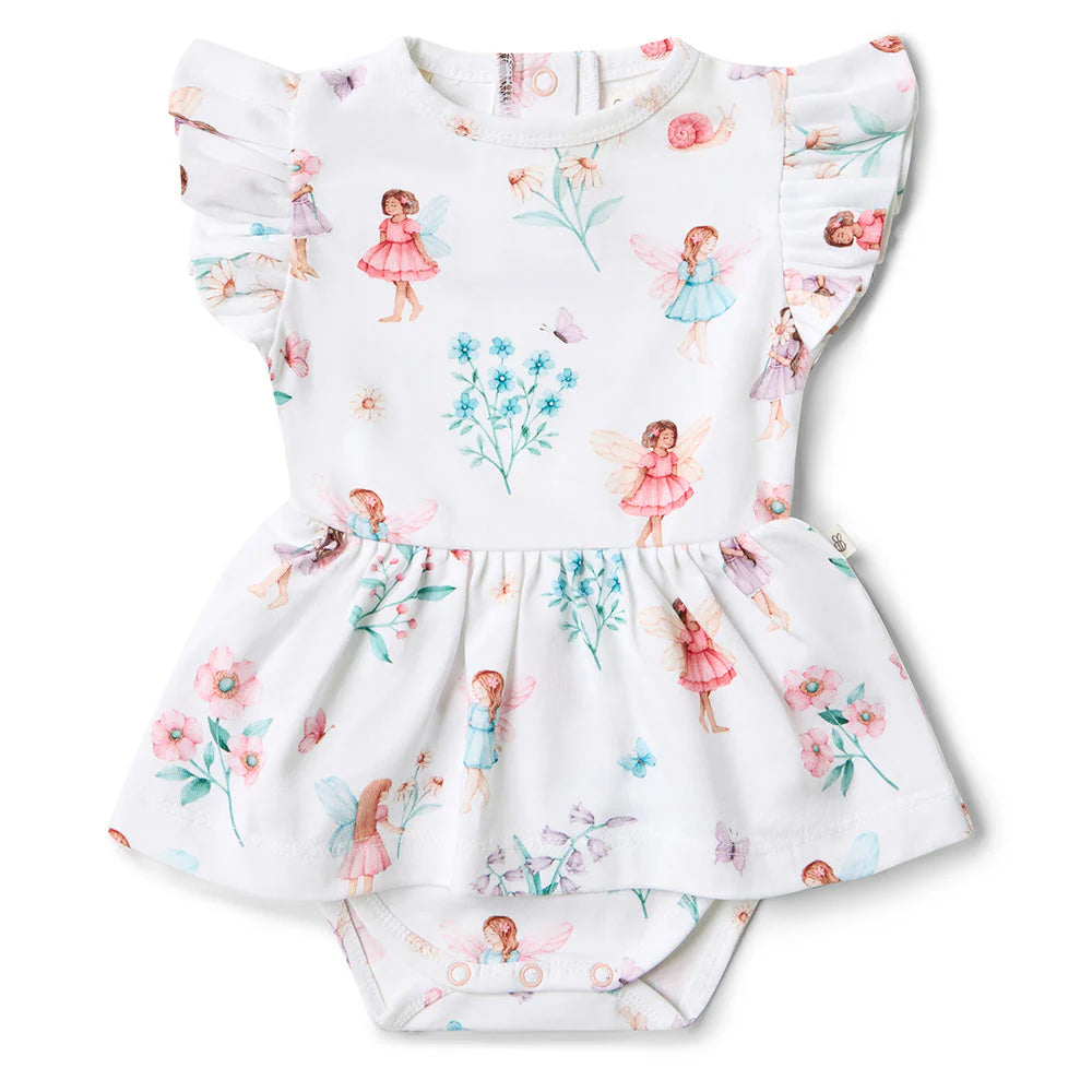 Snuggle Hunny - Fairy Garden Short Sleeve Organic Dress