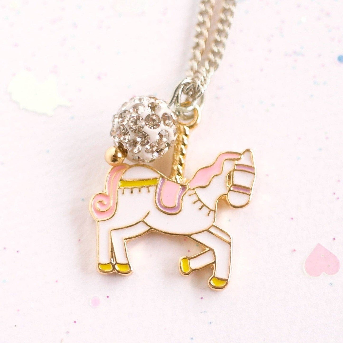 Unicorn Carousel Necklace (Silver)