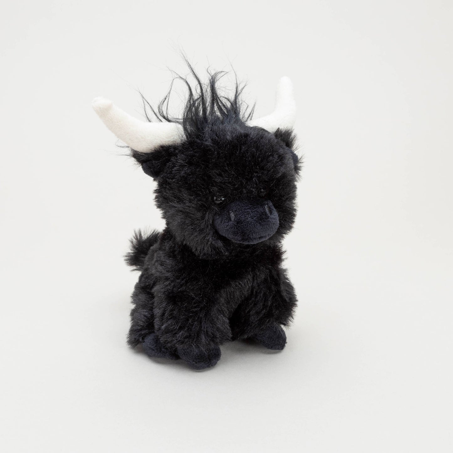 Black Mini Longhorn Highland Black Cow - 11cm