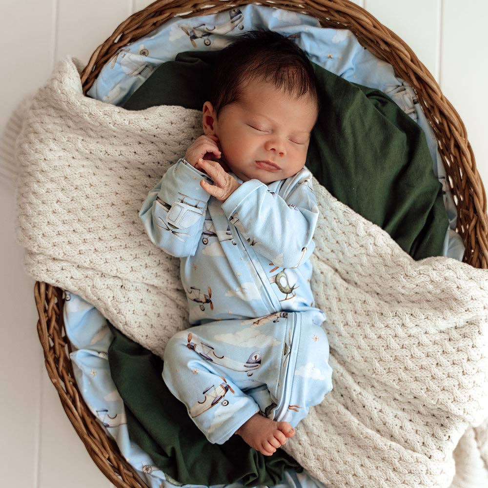 Snuggle Hunny - Taking Flight Organic Snugglesuit Convertible Romper