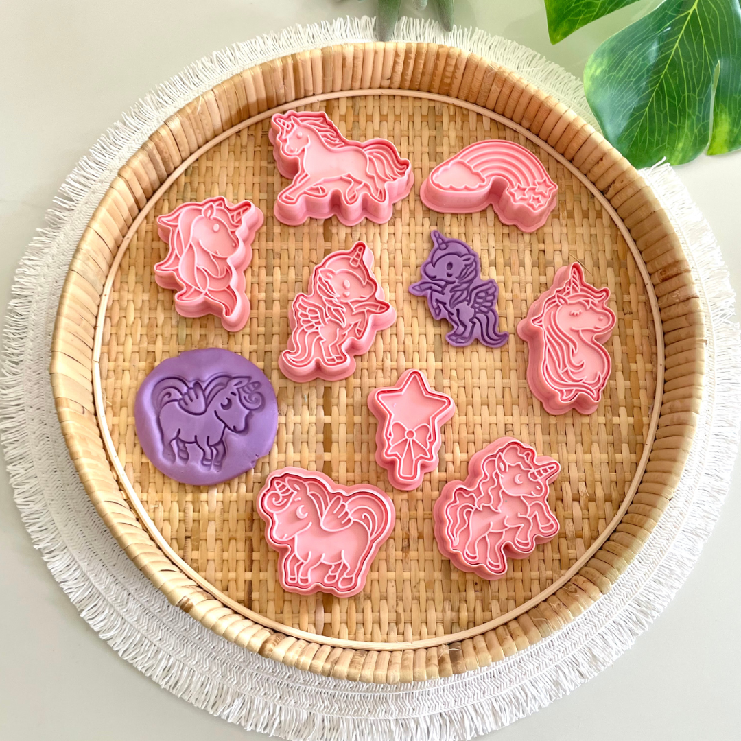 Wild Dough Playdough - Unicorns - Cutters and Stamps Set (w/s)