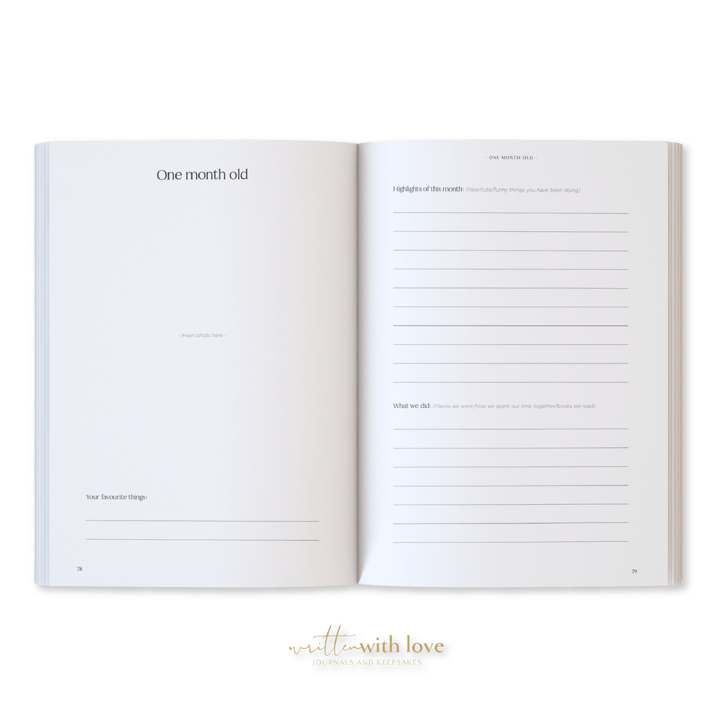 Written With Love - Baby Memory Book with Keepsake Box - Oatmeal