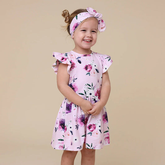 Floral Kiss Organic Dress With Frill