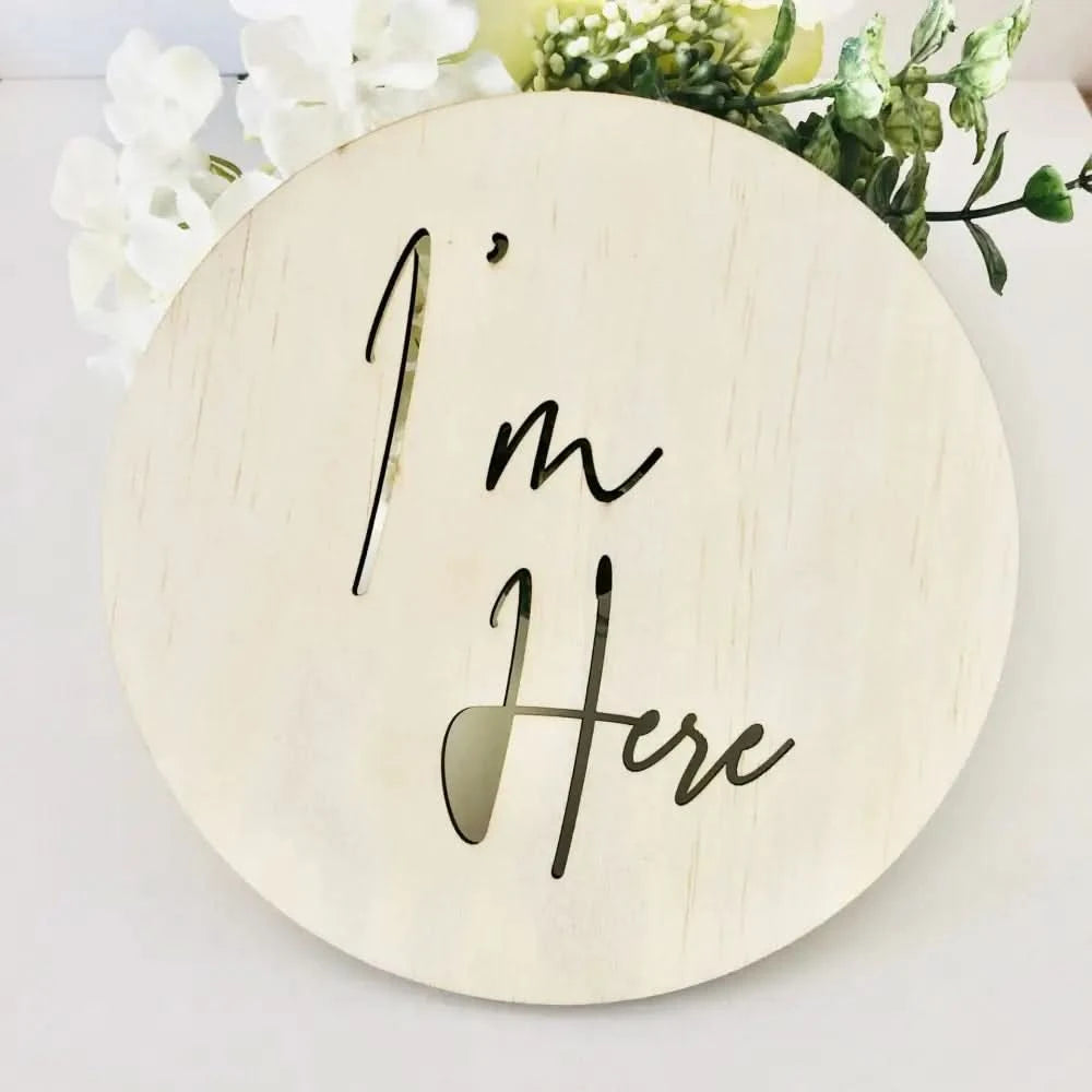 Timber Tinkers - I'm Here Scandi Birth Announcement