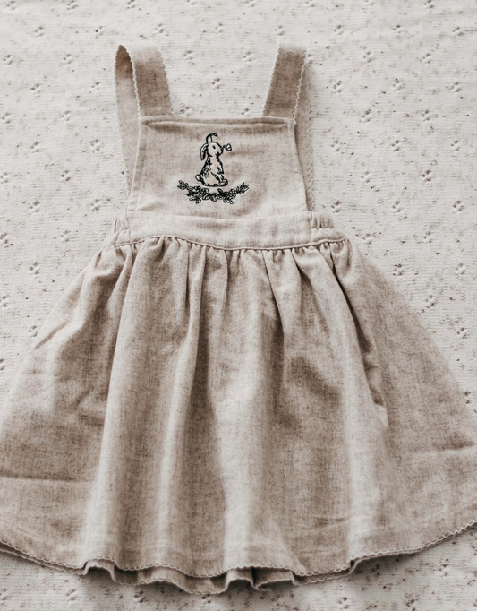 Bencer & Hazelnut Oatmeal Linen Bunny Dress