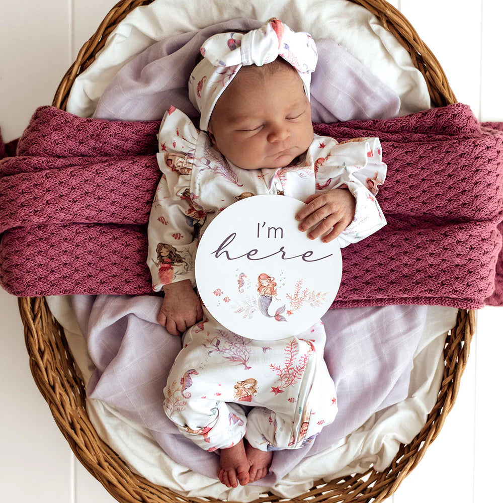 Snuggle Hunny - Mermaid & Lilac Reversible Milestone Cards