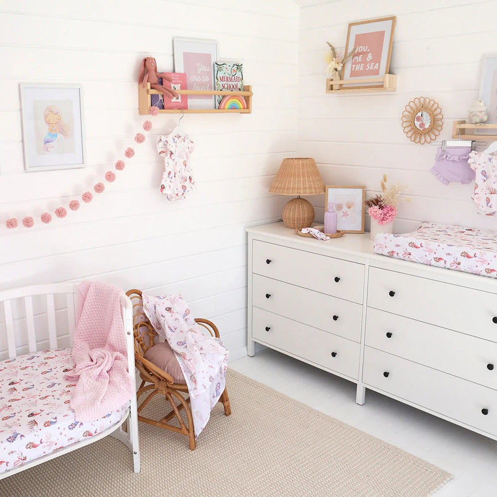 Snuggle Hunny - Mermaid Organic Fitted Cot Sheet